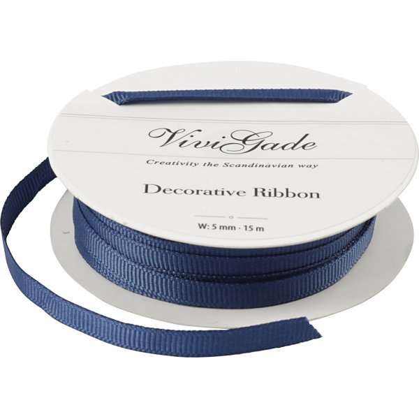Ruban gros grain - bleu - 15 m