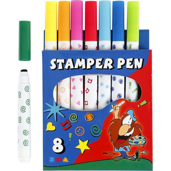 Encre pour tampon - couleurs mlanges - 8 pcs