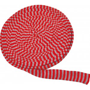 Tissu tricoté tubulaire 4 cm rouge/gris Tissu tricoté tubulaire 4 cm rouge/gris