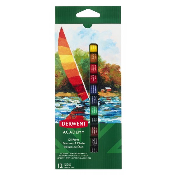 Derwent Academy Peinture  l\\\'huile 12 ml - 12 Couleurs