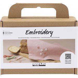 Mini Kit DIY Broderie - vieux rose - Serviette en tissu Mini Kit DIY Broderie - vieux rose - Serviette en tissu