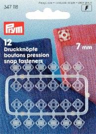 Boutons-pression (fixes) plastique transparent eckig 7mm 12 pcs Boutons-pression (fixes) plastique transparent eckig 7mm 12 pcs