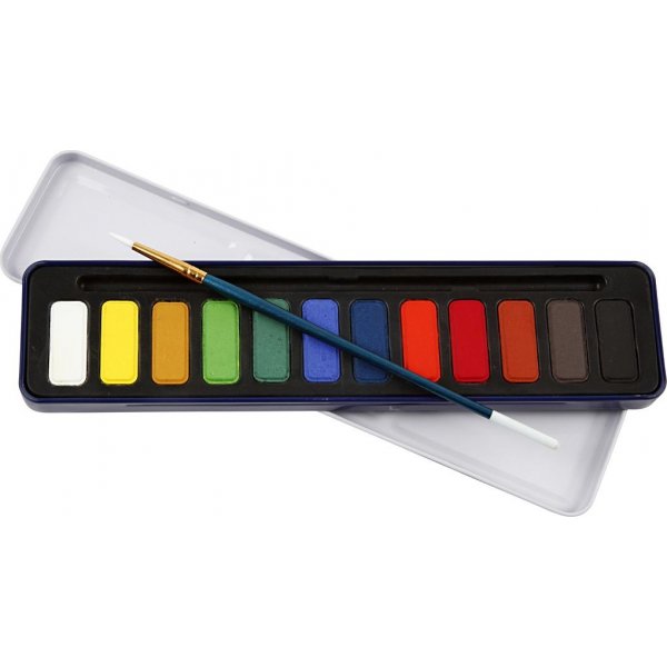 Set aquarelle - couleurs mlanges - 12 pcs