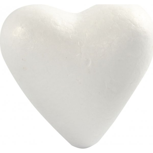 Coeurs en polystyrne - blanc - H11 cm - 5 pcs