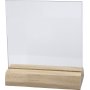Assiette en verre avec socle en bois - 7,5 x 7,5 cm - 10 sets