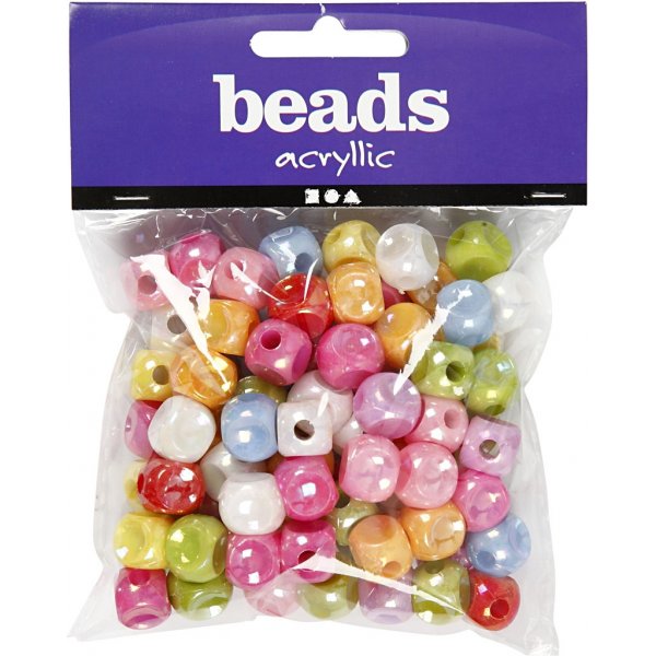 Perles en plastique Dice mix - 10 x 10 mm - 125 ml Perles en plastique Dice mix - 10 x 10 mm - 125 ml