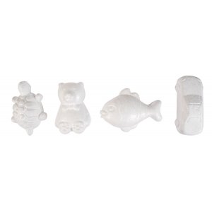 Figurines en polystyrène Poisson/Voiture/Tortue/Ours - 24 pcs Figurines en polystyrène Poisson/Voiture/Tortue/Ours - 24 pcs