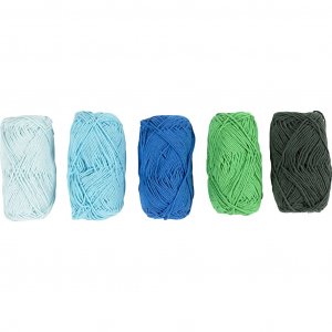 Fil de coton 8/4 Harmonie Bleu/Vert 5×50 m 5×20 g Fil de coton 8/4 Harmonie Bleu/Vert 5×50 m 5×20 g