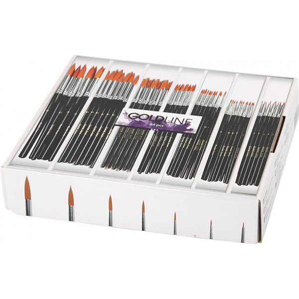 Pinceaux Gold Line - non. 1+2+4+8+12+18+22 - rond - 7 x 12 pièces Pinceaux Gold Line - non. 1+2+4+8+12+18+22 - rond - 7 x 12 pièces