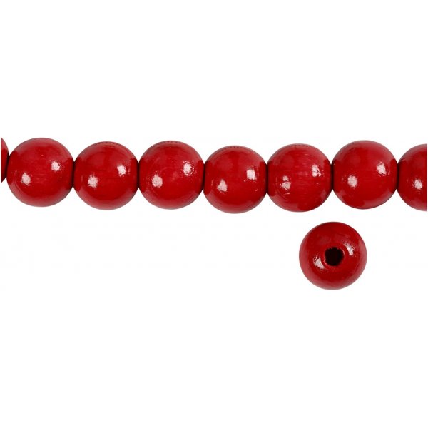 Perles en bois - Ø12 mm - rouge Perles en bois - Ø12 mm - rouge