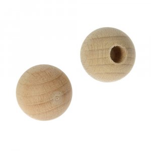 Boules en bois non traité avec demi-trous - 6mm 15 pièces Boules en bois non traité avec demi-trous - 6mm 15 pièces