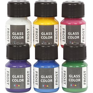 Colorant verre givré - couleurs mélangées - 6 x 30 ml Colorant verre givré - couleurs mélangées - 6 x 30 ml