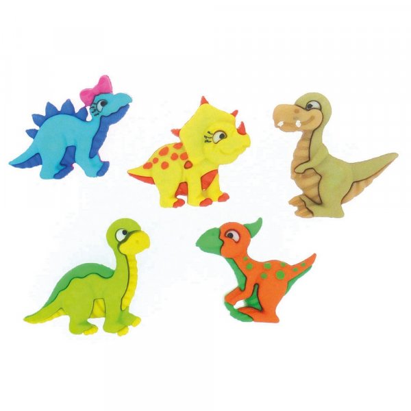 Boutons multicolores 23x19 - 27x22 mm - Dino