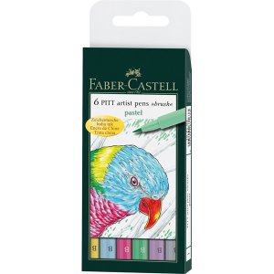 Set de stylos à dessin PITT Artist Pastel - 6 stylos Set de stylos à dessin PITT Artist Pastel - 6 stylos