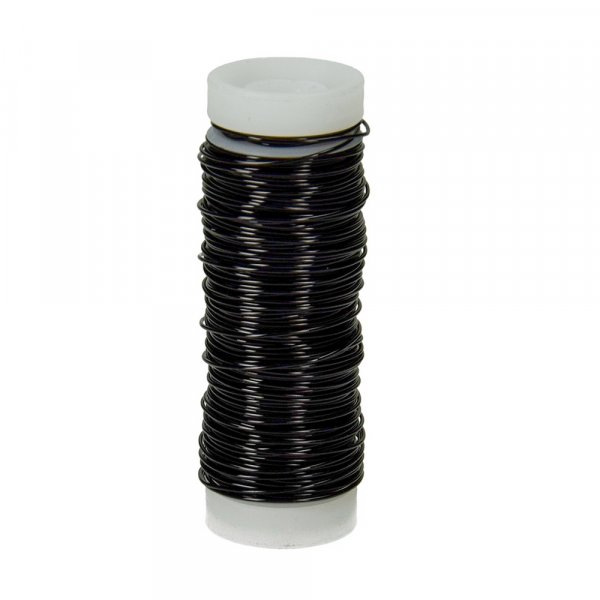 Fil de cuivre  0,50 mm - noir mtallis 25 m