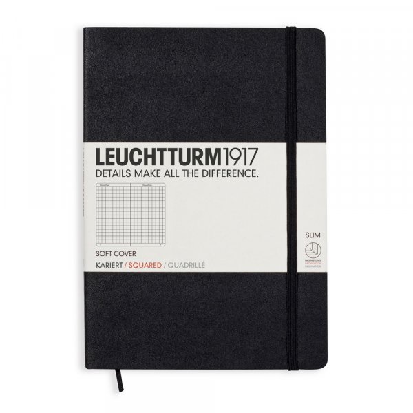 Carnet A5 Souple  Carreaux - Noir
