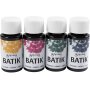 Peinture batik - bleu marine - vert - rose - jaune mas - 4x50 ml