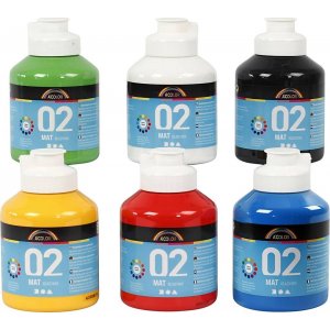 Peinture scolaire - Acrylique - couleurs primaires - mate - 6 x 500 ml Peinture scolaire - Acrylique - couleurs primaires - mate - 6 x 500 ml