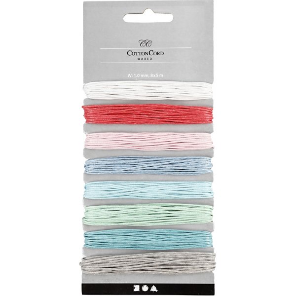 Cordon en coton - couleurs mélangées - 8x5 m Cordon en coton - couleurs mélangées - 8x5 m