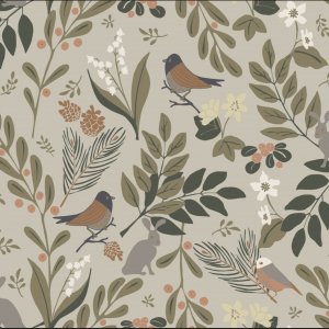 Tissu ciré textile forestier lin/multi Tissu ciré textile forestier lin/multi