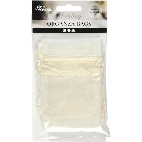 Sacs en organza - blanc cass - 10 pcs