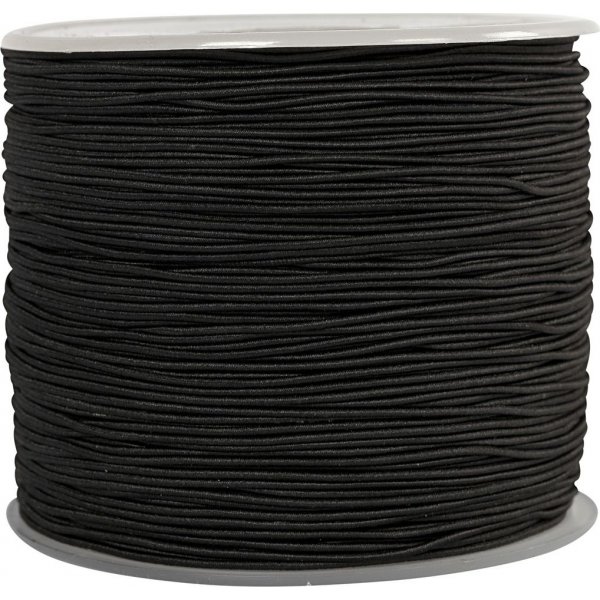 Cordon lastique 1 mm - noir - 250 m