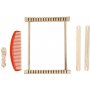 Nappe avec navettes, peigne et ficelle - Bois
