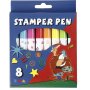Encre pour tampon - couleurs mlanges - 8 pcs