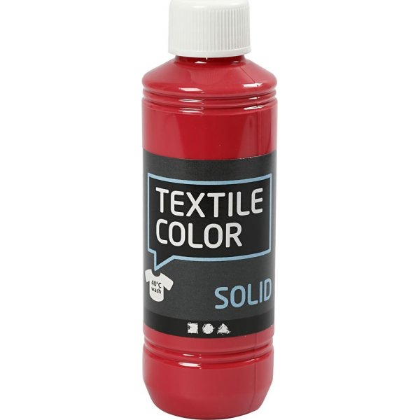 Peinture textile textile solide - rouge - couvrante - 250 ml