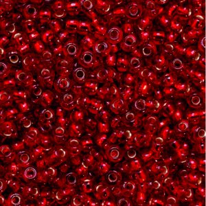 Rocailles doublées argent - rouge foncé Rocailles doublées argent - rouge foncé