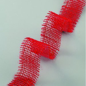 Ruban de jute 40 mm - 25 mètres - rouge Ruban de jute 40 mm - 25 mètres - rouge