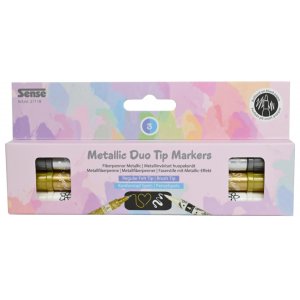 Feutres m�talliques � double pointe, 3 couleurs - pointe duo