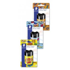 Bande dessinée taille-crayon avec récipient Bande dessinée taille-crayon avec récipient