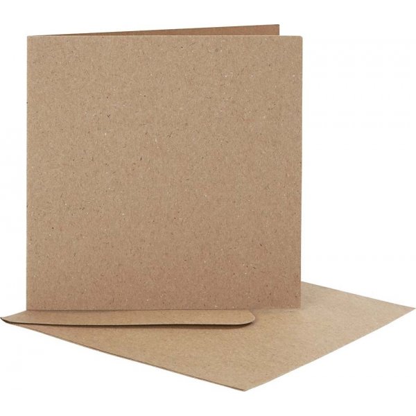 Carte postale avec enveloppe - naturel - 12,5 x 12,5 cm - 10 pcs