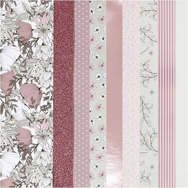 Papier design Vivi Gade en blocs - beige/rose - 24 feuilles