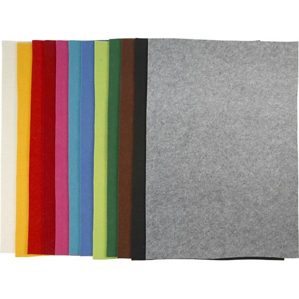 Feutre Hobby - couleurs mlanges - 12 feuilles
