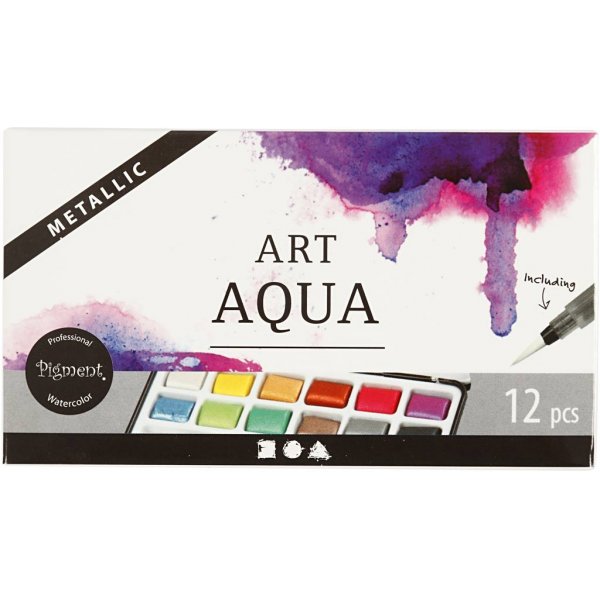 Peintures aquarelle Art Aqua - peintures mtalliques - 12 pcs