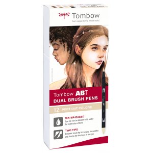 Lot de 12 feutres à double pointe Tombow ABT pour portrait Lot de 12 feutres à double pointe Tombow ABT pour portrait