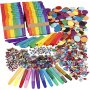 Paillettes et btons en bois - couleurs mlanges