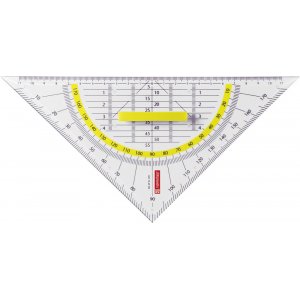 Règle triangulaire avec rapporteur 22 cm transparent Règle triangulaire avec rapporteur 22 cm transparent