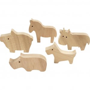 Animaux en bois de la ferme, 4,5-8,7 cm, 10 pièces Animaux en bois de la ferme, 4,5-8,7 cm, 10 pièces