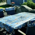 Image client Tissu ciré Fleurs & Oiseaux - Bleu
