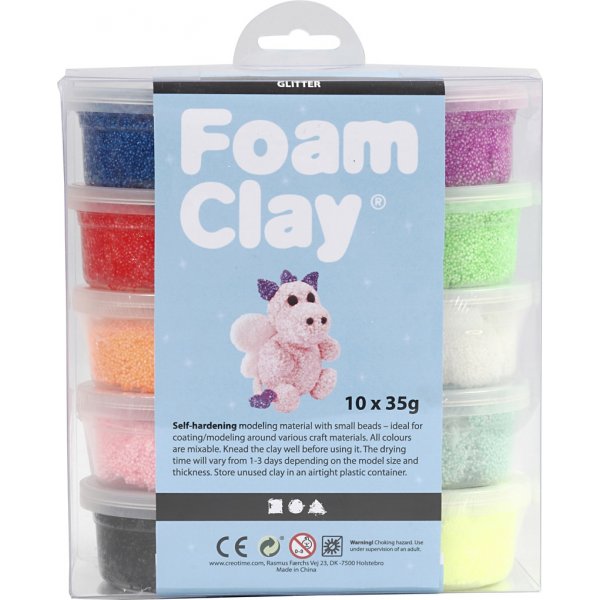 Foam Clay - couleurs mlanges - paillettes - 10 x 35 g