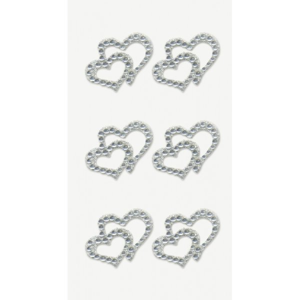 Stickers avec strass - Coeurs - cristal