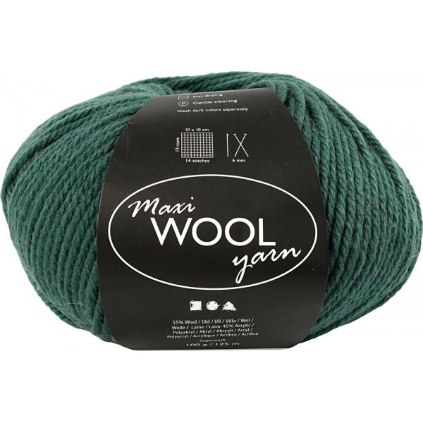 Fil de laine - vert - 100 g