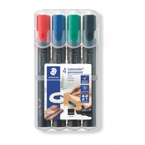 Marqueur permanent Lumocolor 2-5 mm - 4 stylos