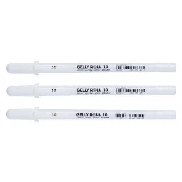 Stylos gel Sakura Gelly Roll - 3 stylos (Blanc 10)