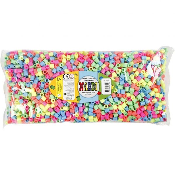 NABBI Perles tube Jumbo 3200 pcs - Couleurs pastel