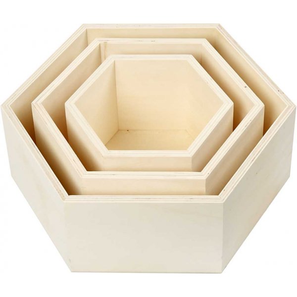 Botes de rangement - hexagonales - 3 pcs