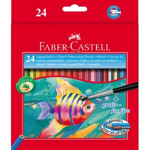 Crayons aquarelle avec pinceau - 12 couleurs Crayons aquarelle avec pinceau - 12 couleurs